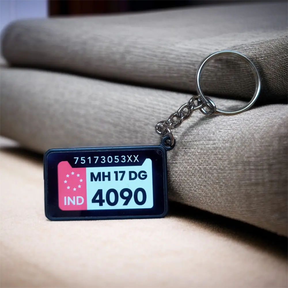 Customized Number Plate Keychain for Bike or Car (Two Side)