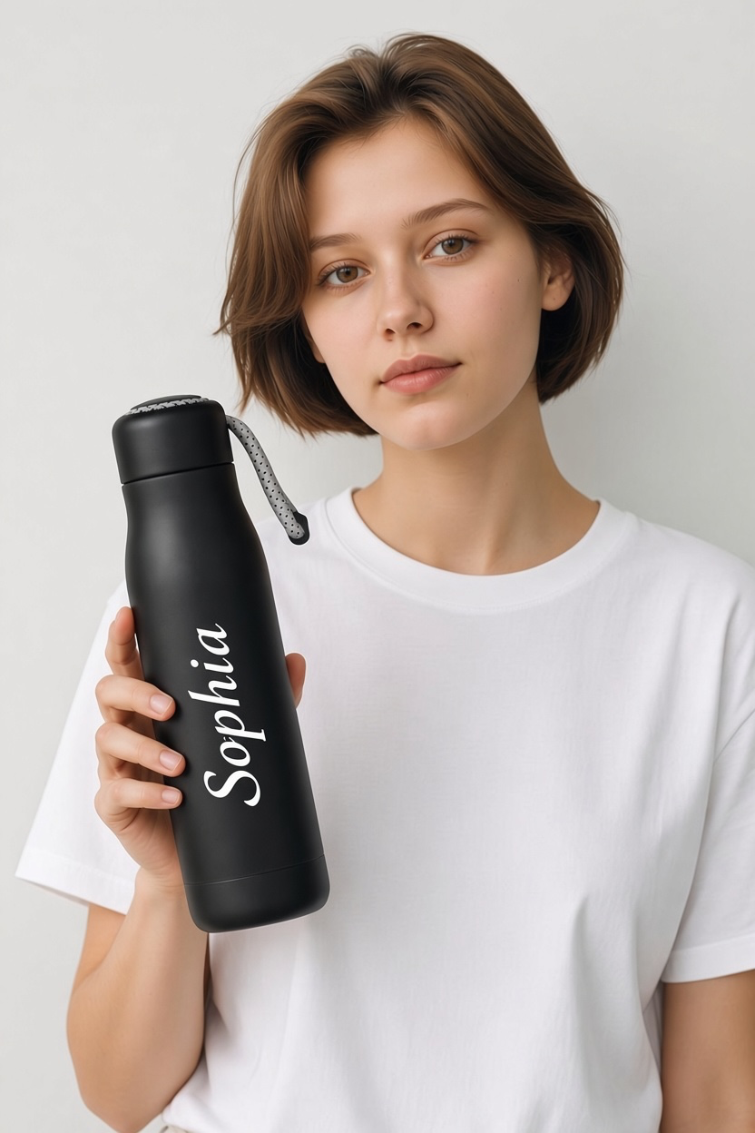 Personalised Stainless Steel Hot & Cold Vacuum Water Bottle – 550 ML Dori Bottle