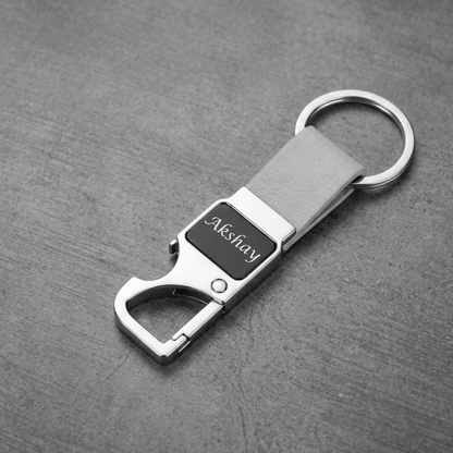 Customized multipurpose Metal Hook Keychain with Opener