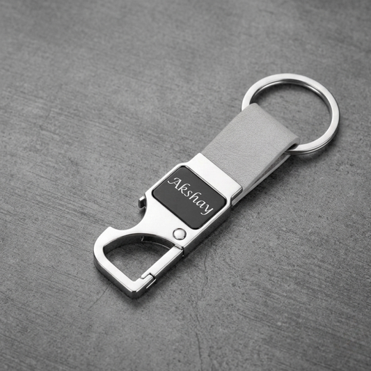 Customized multipurpose Metal Hook Keychain with Opener