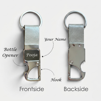 Customized multipurpose Metal Hook Keychain with Opener