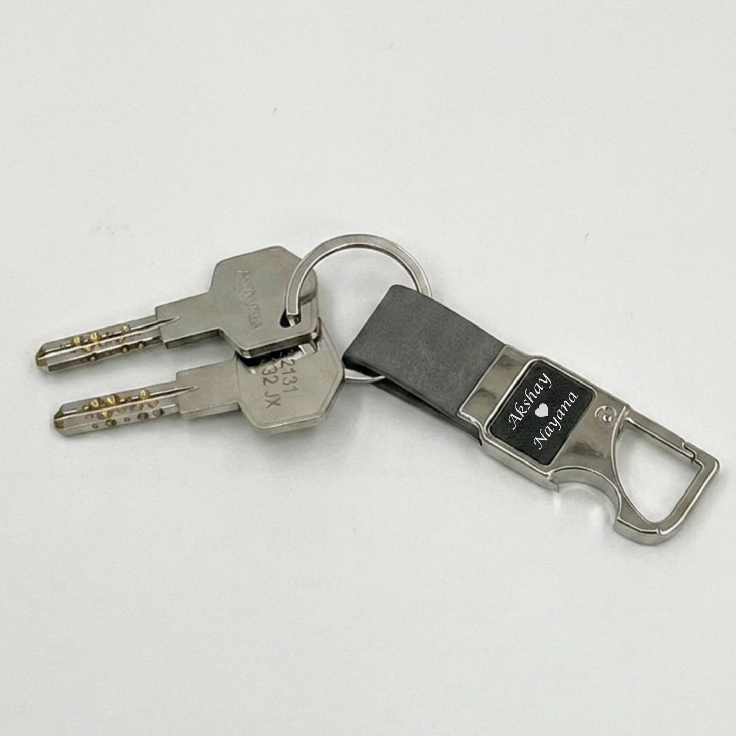 Customized multipurpose Metal Hook Keychain with Opener