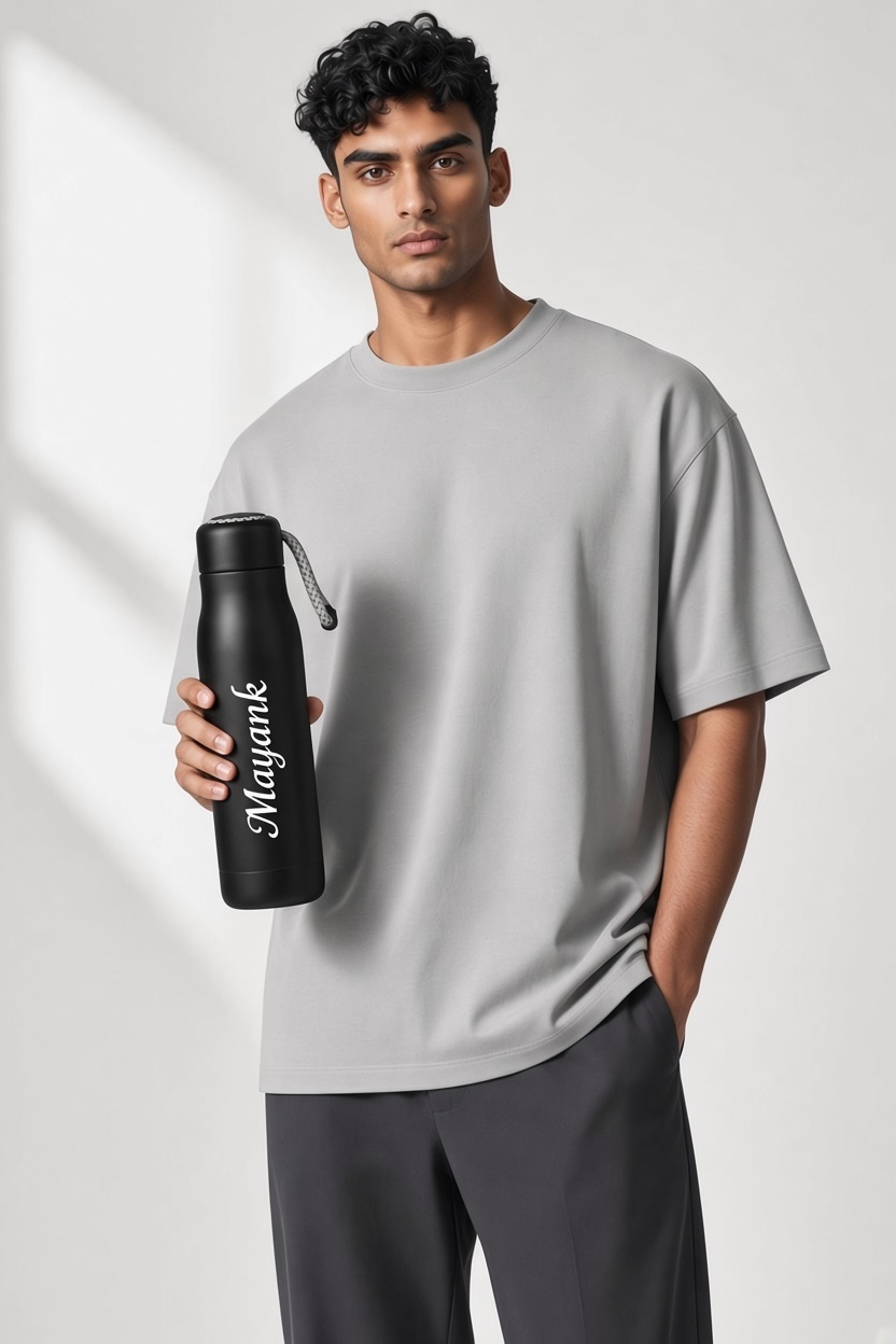 Personalised Stainless Steel Hot & Cold Vacuum Water Bottle – 550 ML Dori Bottle
