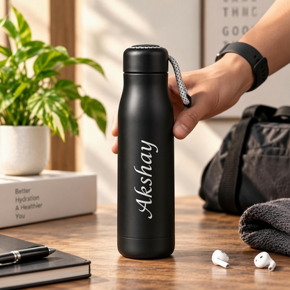 Personalised Stainless Steel Hot & Cold Vacuum Water Bottle – 550 ML Dori Bottle