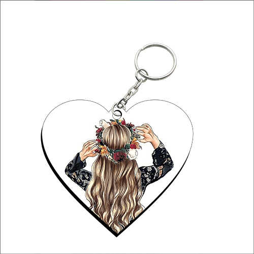 Heart Shape MDF Keychain HS14