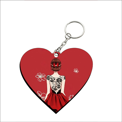 Heart Shape MDF Keychain HS19