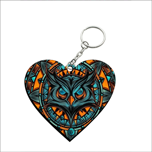 Heart Shape MDF Keychain HS04