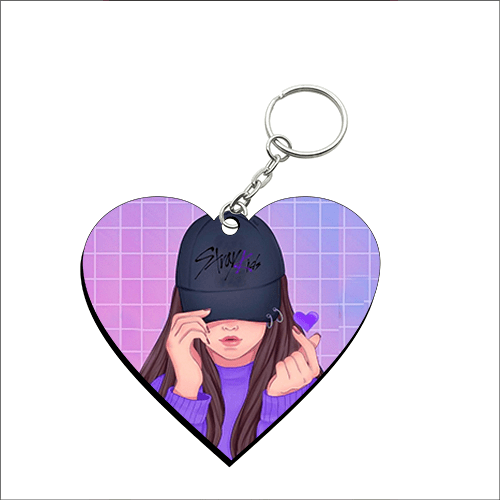 Heart Shape MDF Keychain HS09