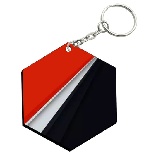 Hexagonal Shape MDF Keychain HS31