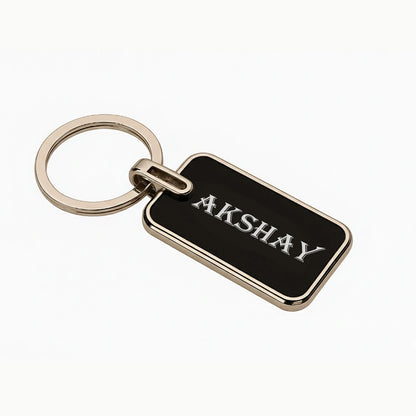 Laser Engraved Metal Name Keychain by Printkida