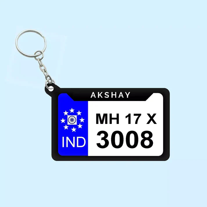 Bike and Car Number Keychain | Polycarbonate Material  | Lifetime printing (Two Side)