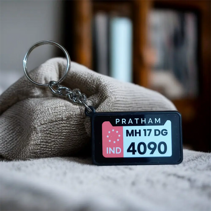 Customized Number Plate Keychain for Bike or Car (Two Side)
