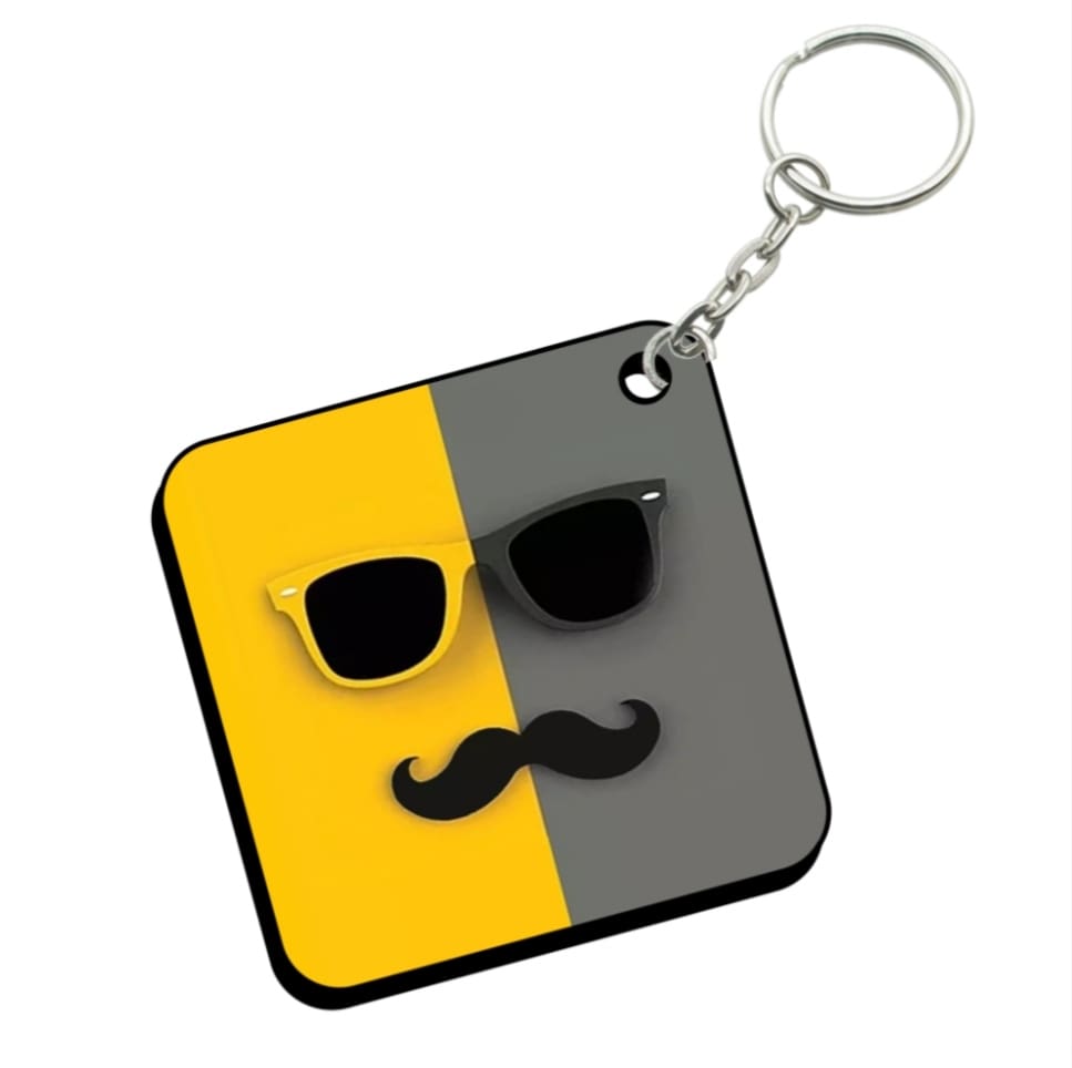 Square Shape MDF Keychain SK35