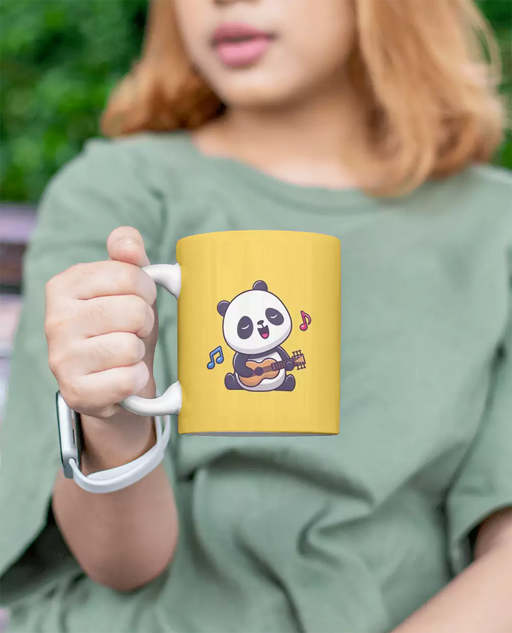 Cute Panda Yellow Coffee Mug