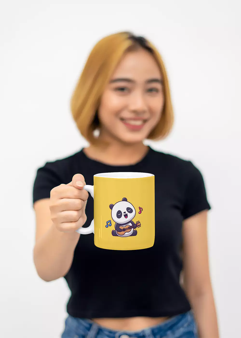 Cute Panda Yellow Coffee Mug