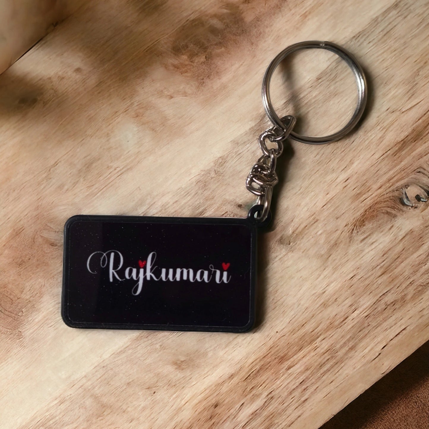 Customised Name Metal Keychain |Lifetime printing (Two Side)