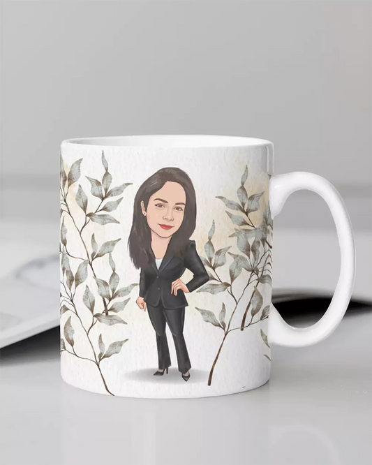 Coffee Mug with Personalised Caricature Design for Birthday